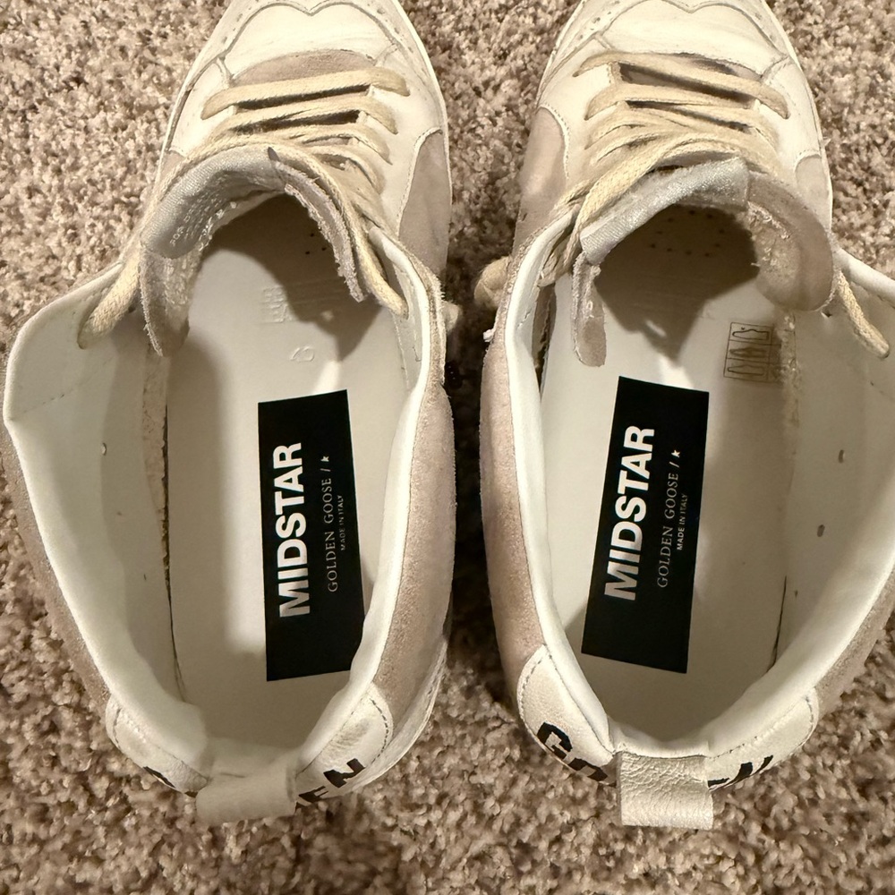 Golden Goose Mid Star White, Grey and Hot pink Sneakers. - Picture 6 of 11